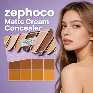 zephoco Matte Cream Concealer (Dark Shade), Long-Lasting Flawless Coverage Natural Matte Finish Concealing Cream, Concealer Palette