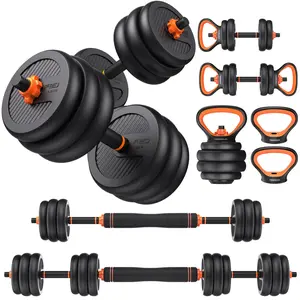 FEIERDUN DS2 Adjustable Dumbbells, 20/45/70/90lbs Free Weight Set with Connector, 5 in 1 Dumbbells Set Used as Barbell, Kettlebells, Push up Stand, Weight Plate, Fitness Exercises for Home Gym Suitable Men/Women