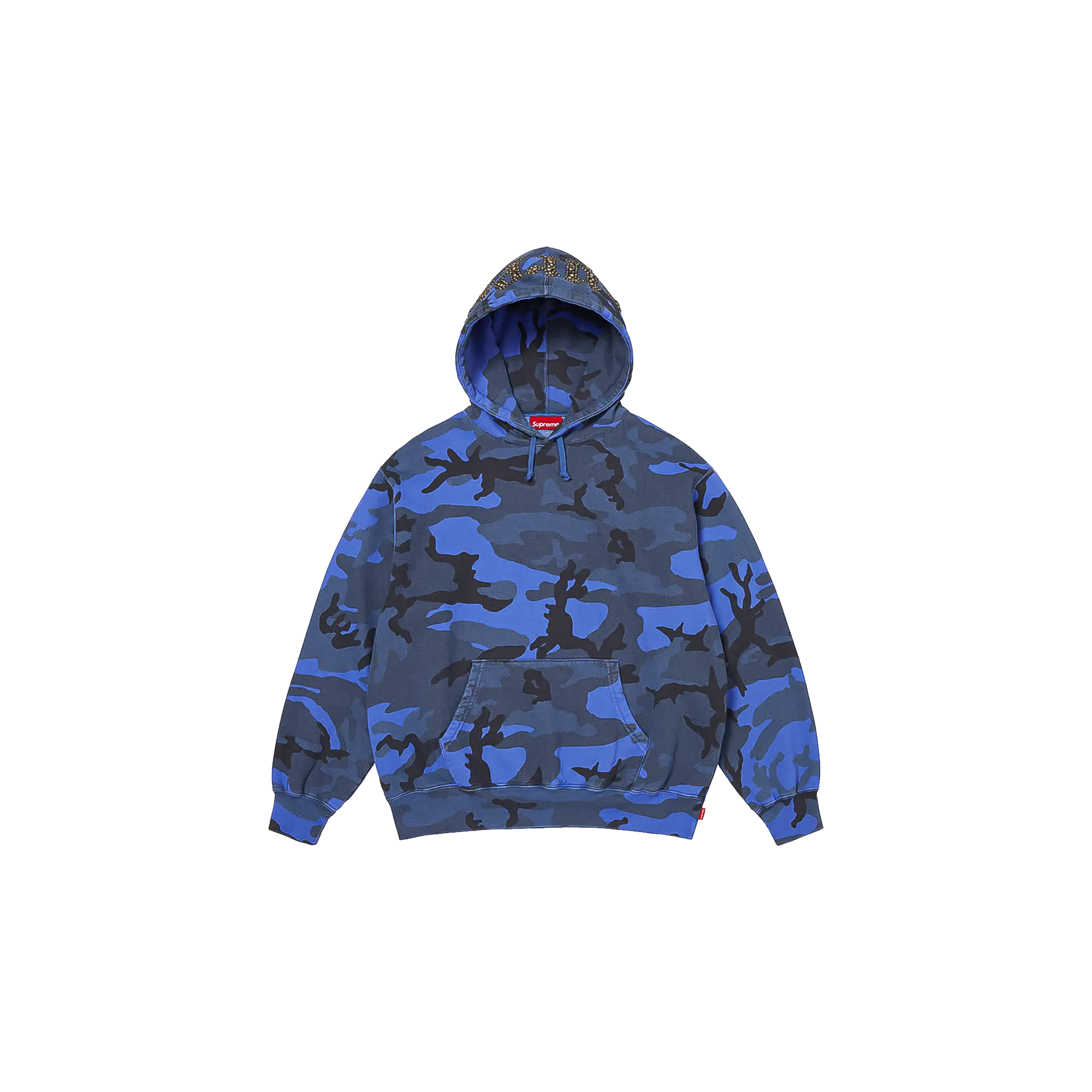 Overdyed Studded Hooded Sweatshirt "SS26 - Blue Camo" SU27375