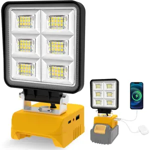 T-SUN 50W 5000LM LED Work Light, Cordless Portable Light for Dewalt 20V Max Battery(Not Included), with USB C & USB Port for Jobsite, Emergency, Garage, Car Repair.