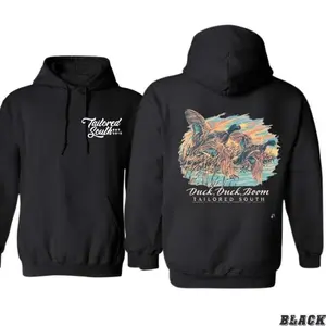 Tailored South Duck Duck Boom Hoodie - Hunting Duck Graphic , Rustic Southern Outdoor Apparel , Comfortable Unisex Pullover , Waterfowl Hunting Hoodie