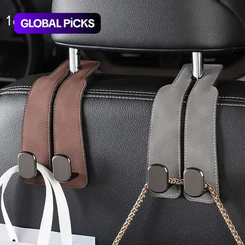 Car Seat Back Storage Hook, 1 Count PU Leather Car Seat Back Hidden Hook, Multipurpose Durable Hooks, Car Interior Accessories, Holder, Car Organizer, Vehicle Organizer, Automotive #GLOBAL PICKS