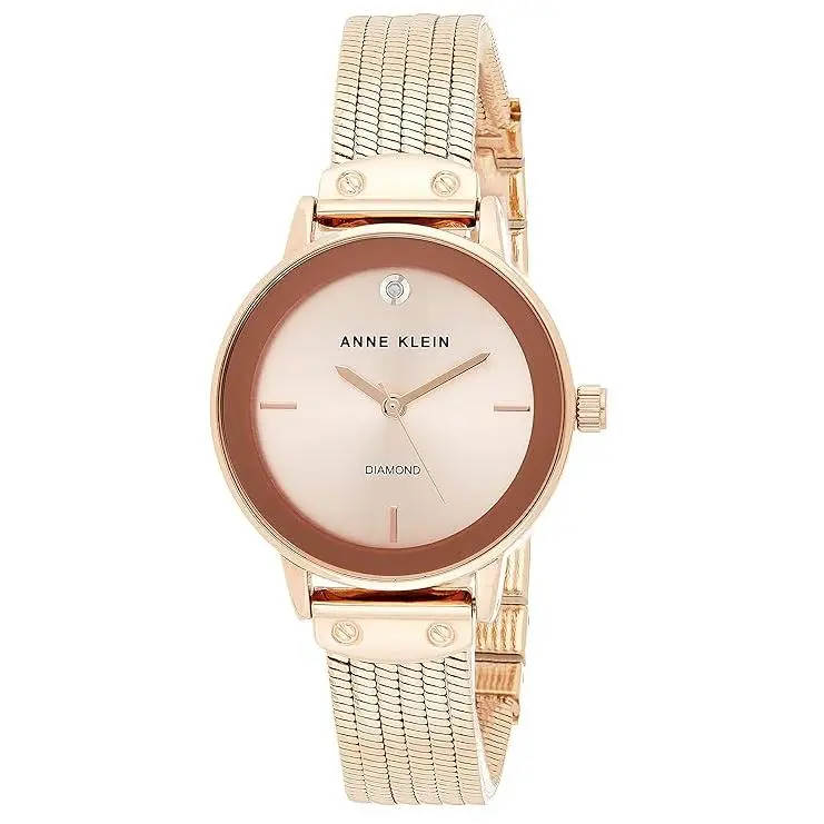 Anne Klein Rose Gold-Tone Diamond Dial Cable Bracelet Ladies Watch AK-3220RGRG AK/3220RGRG Anne Klein Rose Gold-Tone Diamond Dial Cable Bracelet Ladies Watch AK-3220RGRG AK/3220RGRG