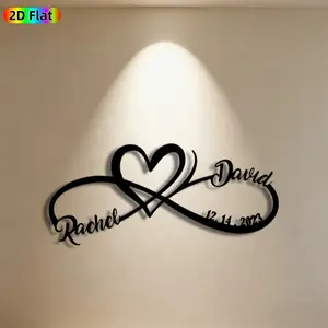 1pc Heart & Infinity Metal Wall Art, Romantic Heart Statue Mural, Ideal Gift for Valentine's Day, Wedding Anniversary, Love Decor Enthusiasts,  Metal Wall Decor Wall Sculptures, Perfect for Bedroom Wall & Garden Fence, Unique Romantic Home Decor