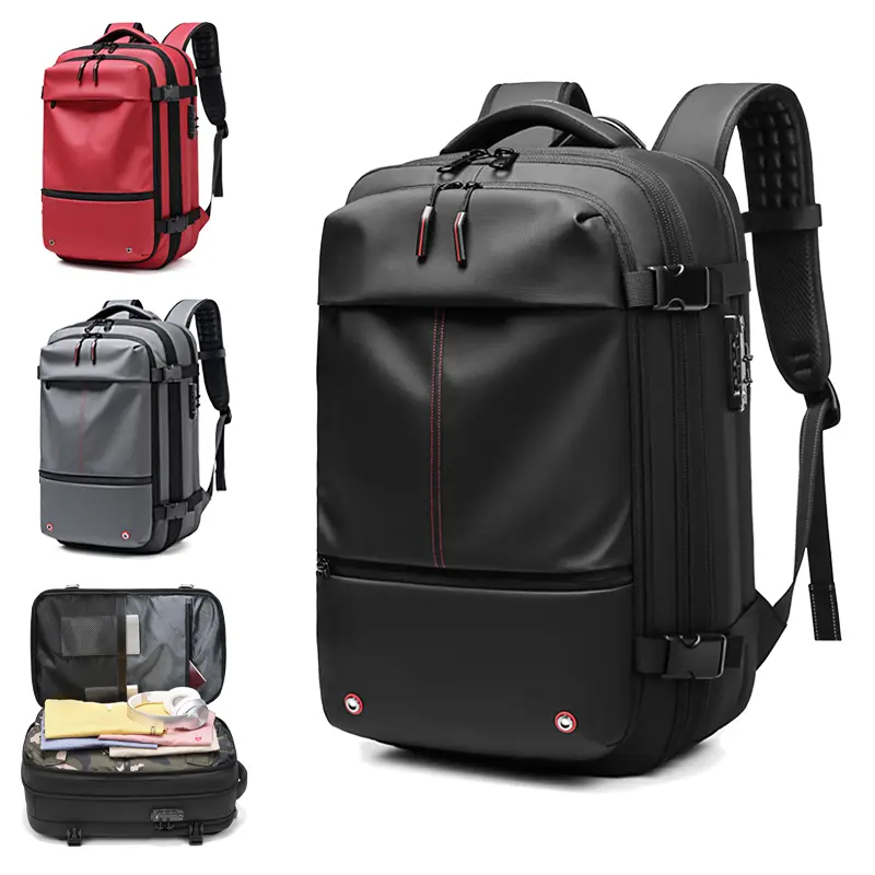 Somago Backpack, 60L Expandable Backpack With Vacuum Compression, TSA Lock Laptop Backpack Fit For 16 Inch PC With Air Pump, Anti Theft Travel Vacuum Backpack Water Resistant Space Saver Backpack Vacuum Seal Backpack Multifunctional Travel Backpack