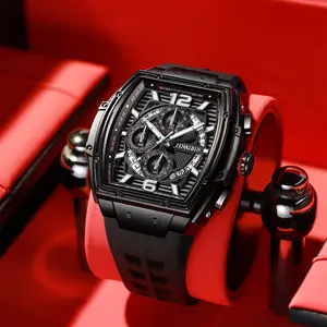 TINAIBIN Men's Luxury Bucket Waterproof Quartz Watch with Stopwatch and Calendar Features, Suitable for Outdoor Sports, Parties, Daily Wear, and Gifting