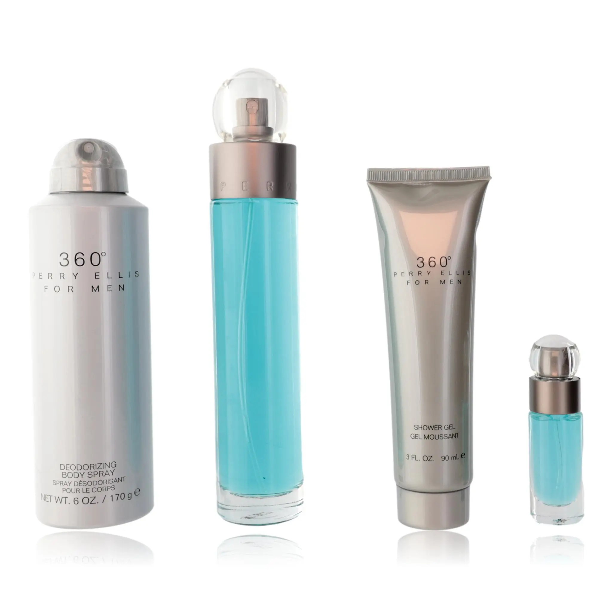360 Fragrance Gift Set for Men, 4-Piece Collection with Lavender, Pineapple & Citrus Notes - Includes EDT, Deodorant & Shower Gel