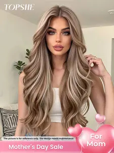 28 Inch Long Wavy Wigs for Women, Gorgeous Fluffy Wigs without Bangs, Synthetic Lace Front Wigs for Party, Daily Use,  Wigs That Look Like Real Hair