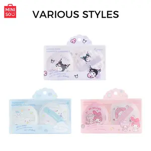 Miniso Sanrio Character Makeup Sponge Set, Makeup Puffs, Large Cotton Candy Puff Powder Pad (2pcs + Storage Box), Christmas Gift for Girls