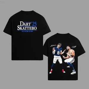 Cam Skattebo and Jaxson Dart Giants Nation Outfit V2 Cotton Shirt (Made In US), Jaxson Six Fans Outfit, Big Blue Game Day Outfits, Gift For Football Fans, Football Graphic Tee [Tshirt - Sweatshirt - Hoodie]
