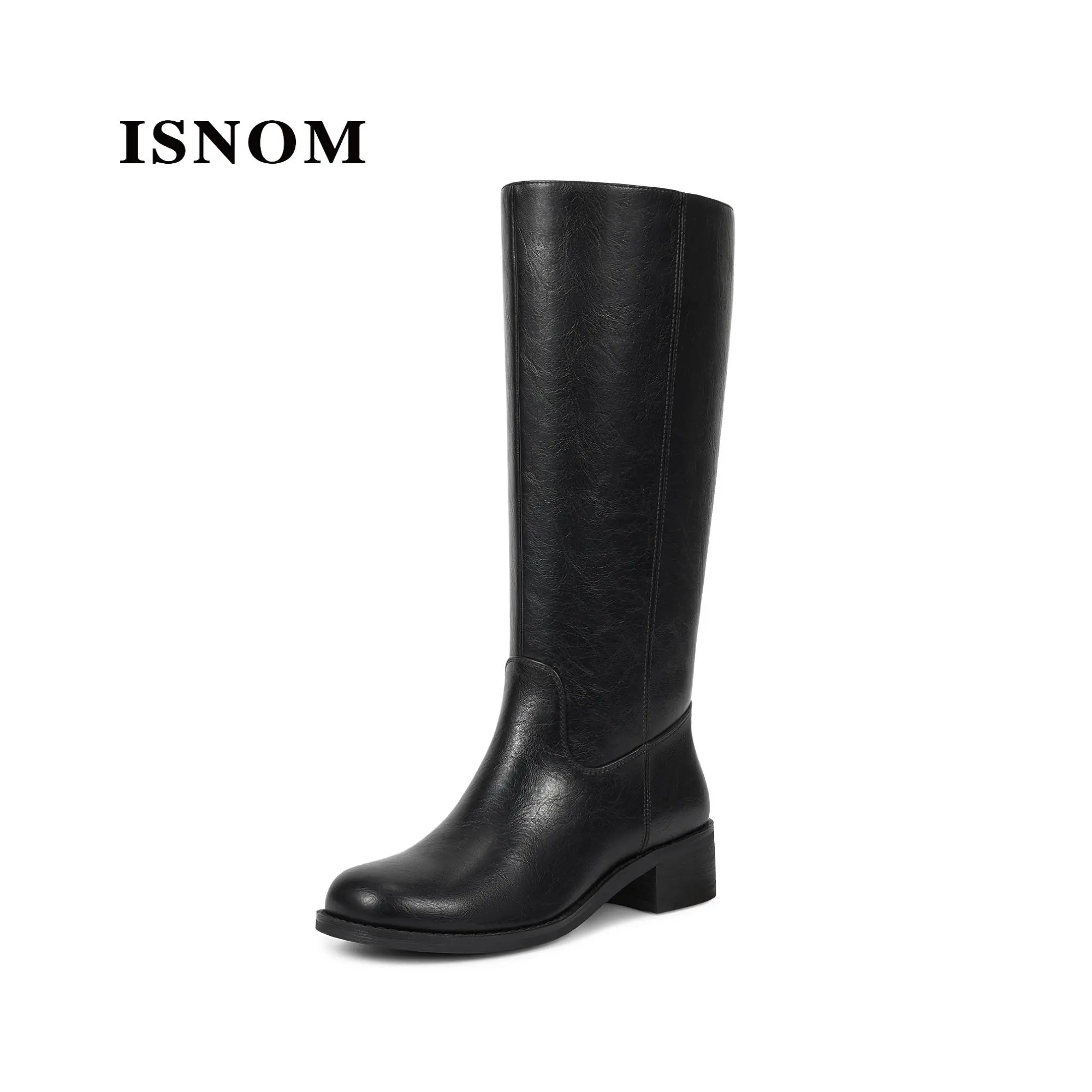ISNOM Knee High Boots for Women Round Toe Chunky Block Riding Tall Boots with Side Zipper and Low Heel#WeeklyDeals #DealsForYouDays #TikTokShopDealsforYouDays#Summerwins #outdoorfun