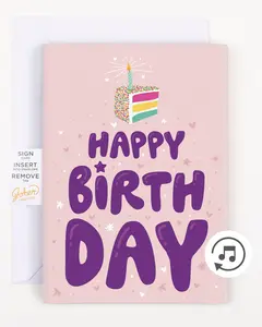 Endless Birthday Cake Card with Glitter