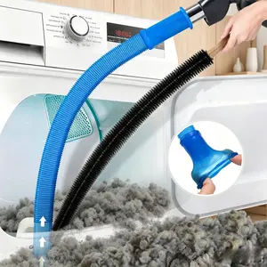 2 Pieces Dryer Vent Cleaner Kit Compatible with All Vacuum Cleaner, Dryer Lint Brush and Vacuum Hose Attachment with Stretch Universal Connector, Quickly Lint Remover