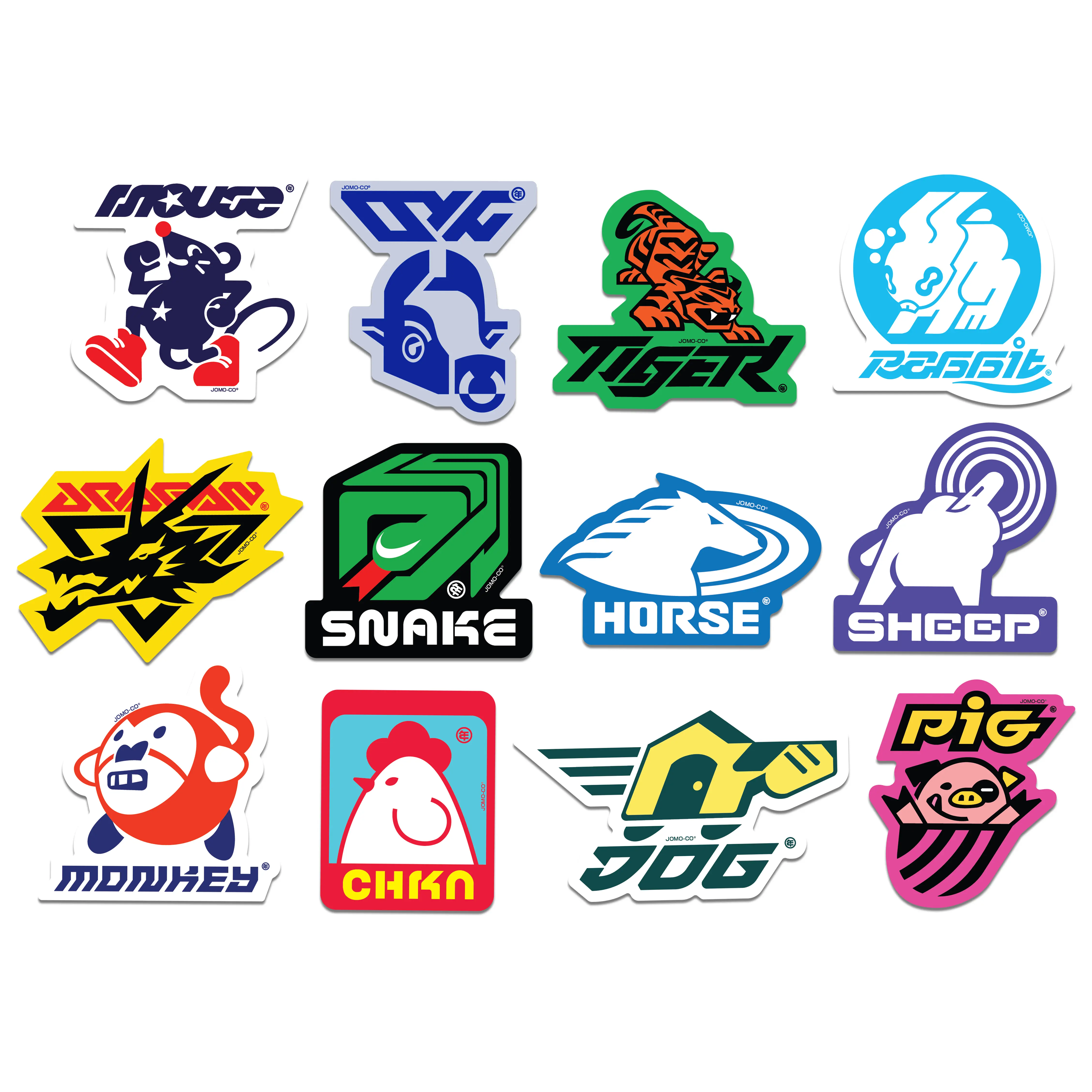 JOMO-CO Zodiac Racers Y2K Racer Themed Decal Stickers- Die Cut for Decorating and Scrapbooking