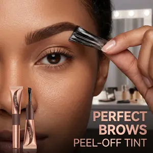 OLIBOLLA Eyebrow Tint Gel with Precision Brush | Peel Off Brow Tattoo | Smudgeproof Natural Look