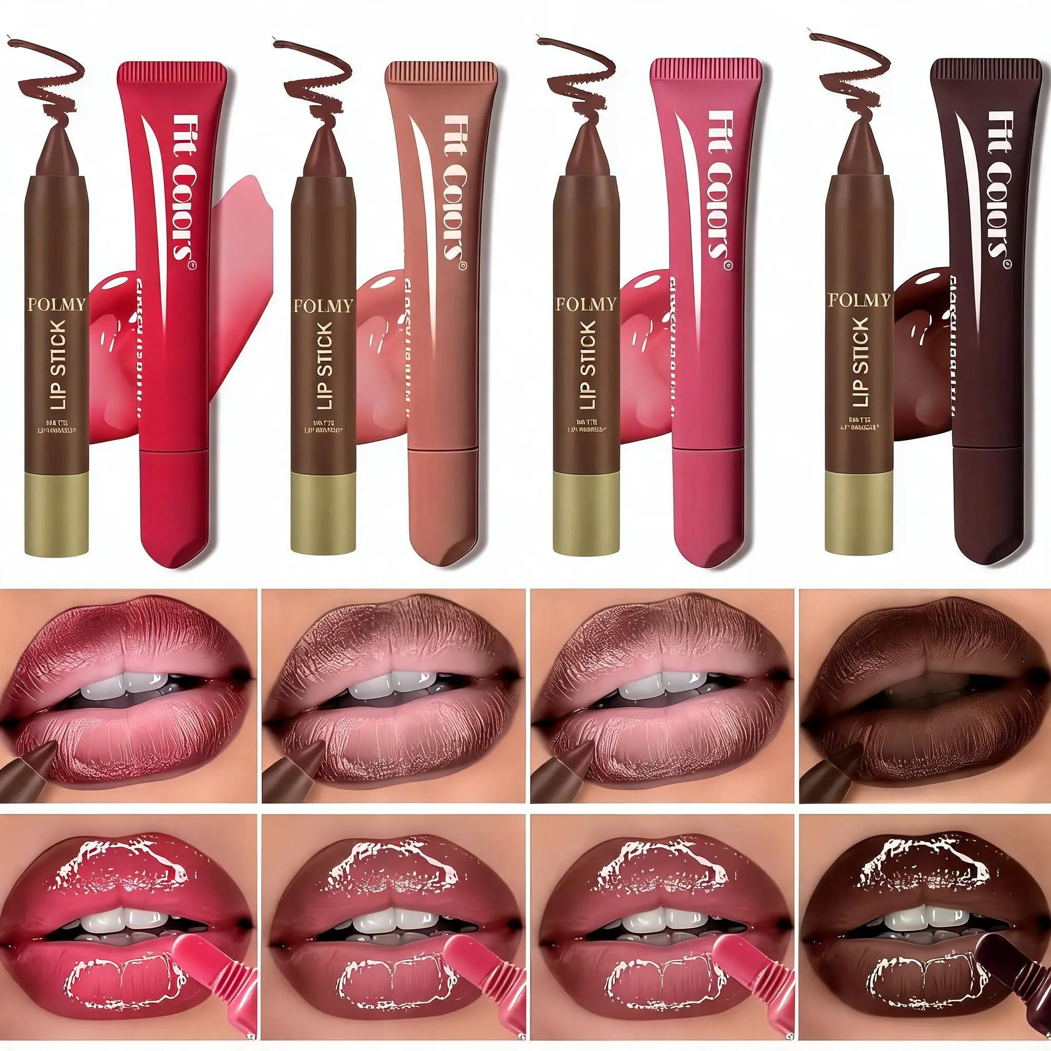 FOLMY Lip Liner and Lip Oil Set, Smooth Texture, Rich Color, Layerable, Hydrating, Versatile for Any Occasion