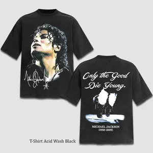 Retro 90s Michael Jackson Only the Good Die Young Two Sided T-Shirt, Vintage King of Pop Music Graphic, Oversized Heavyweight Tee for Men Women, Old School Hip Hop Apparel, Nostalgic Concert Dangerous World Tour Fan Gift
