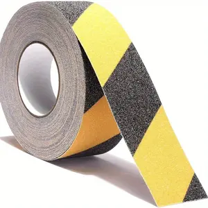 Anti Slip Safety Grip Tape Non Skid Tread Safety Tape With High Traction Grit Yellow & Black Marking Self-Adhesive Tape Hazard Caution Warning Tape