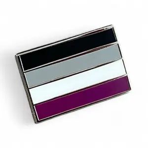 Small Asexual Pride Flag Enamel Pin Subtle LGBTQ+ Accessory 0.75" Hard Enamel Butterfly Clutch