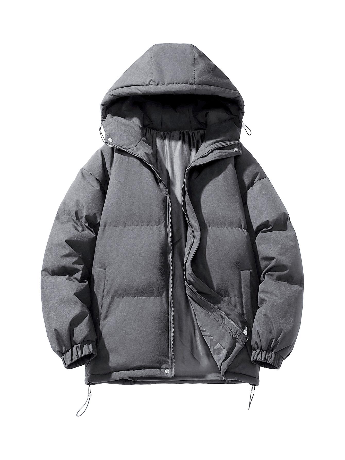 CCCMAI Men's winter warm cotton jacket Thick Winter Jacket, Autumn/Winter Outerwear,  Black Casual Outdoor Jacket, Suitable for Work, Travel, and Daily Use