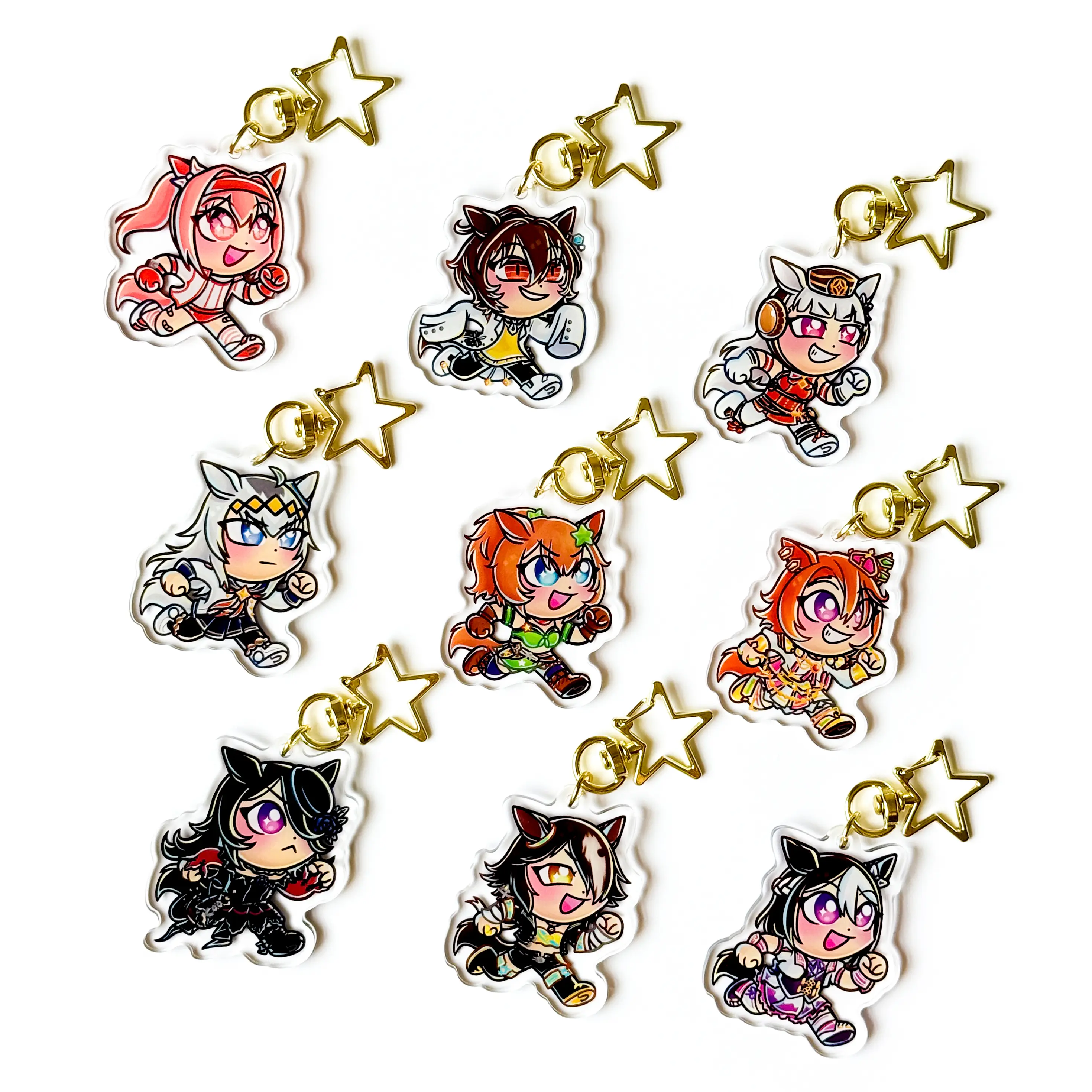 Umamusume Pretty Derby 2" Double Sided Acrylic Charm Special Week Gold Ship Rice Shower Oguri Cap Agnes Tachyon Haru Urara Star Design Compact Size