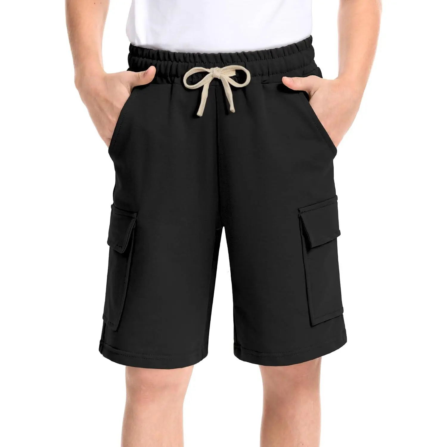 Boys Cargo Shorts Kids Athletic Cotton School Shorts with Pockets