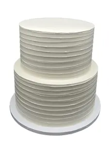 FromJennWithLove Ivory 2 Tier Fake Cake for Weddings & Events - Perfect Cake Toppers & Decorations, 12 Inches Tall, Lightweight & Durable Stand
