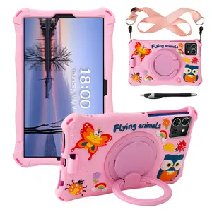 Rotating Cartoon Soft Case for Samsung Galaxy Tab A7 Lite A9 8.7inch SM-T220 T225 SM-X110 X115 Silicone Kids Stand Tablet Cover