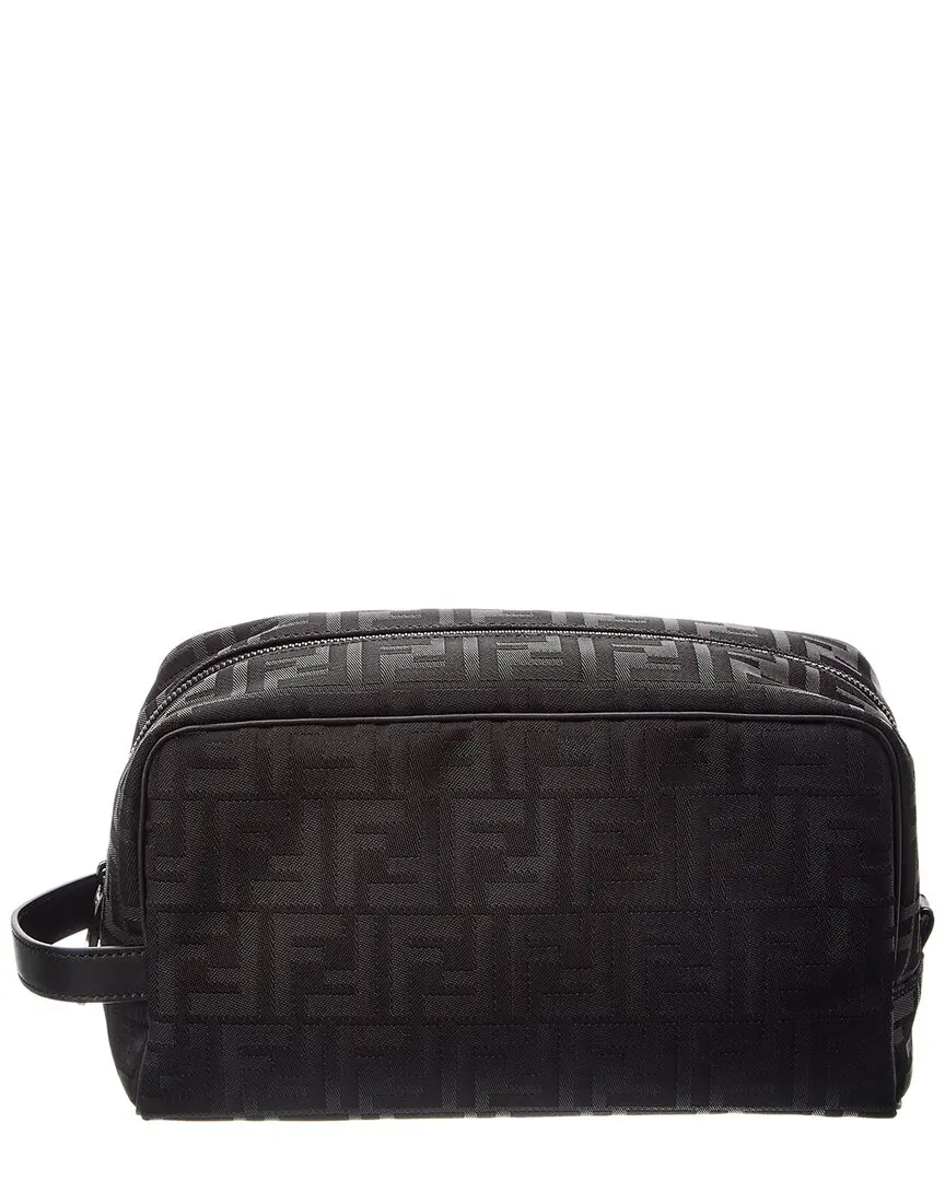 FENDI FF Medium Nylon & Leather Pouch