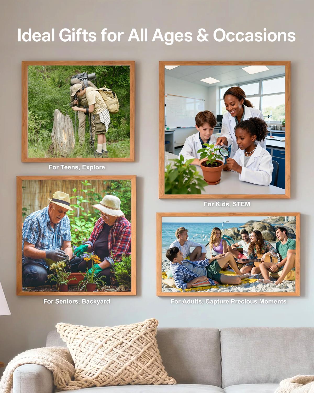 MicroCam X1 Mini Microscope Camera 400X – See Hair, Skin & Food in 4K | Fun Digital Microscope for Kids & Adults