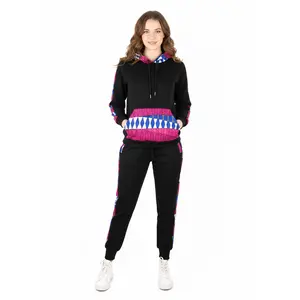 The Pink/Blue African Print Tracksuit- front pocket