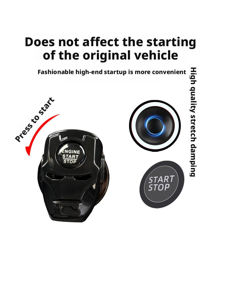 Futuristic Mecha Push to Start Button Cover - 3D Metal Ignition Switch Protector, Cool Car Accessories & Interior Decor