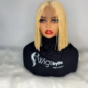 WIGSBYITO 2x6 Closure Micro Twist Gold color braided wig
