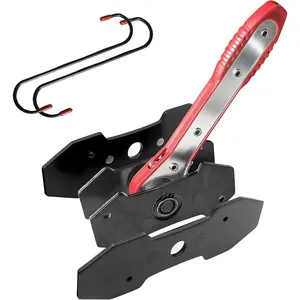 Caliper Compression Tool Kit - 360° Swing Ratchet Piston Press Spreader with Caliper Hooks & 2 Steel Plates (Red) - Professional Brake Caliper Repair Tool for Automotive Maintenance