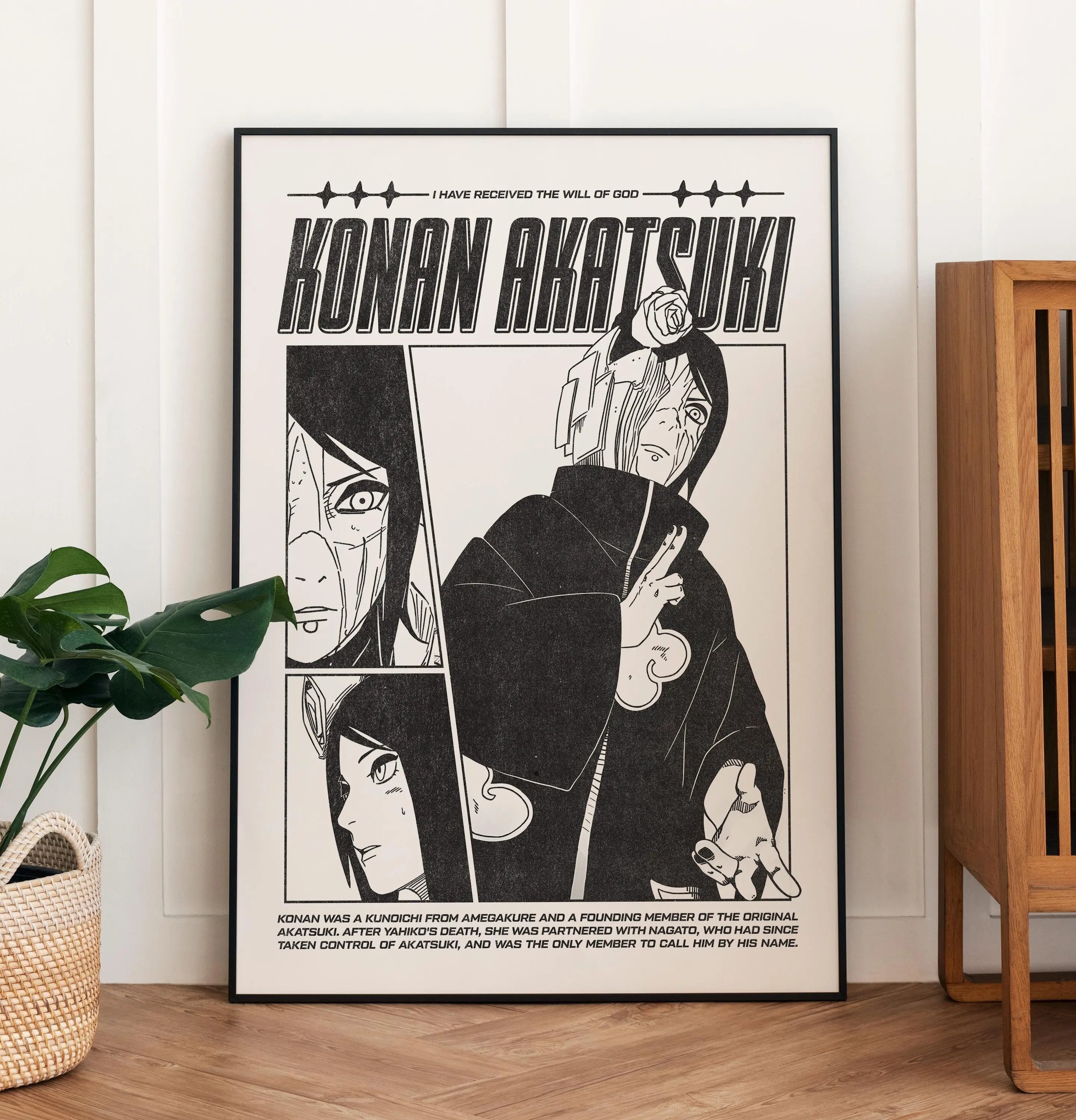 Konan Akatsuki Manga Poster, Anime High Quality Print.