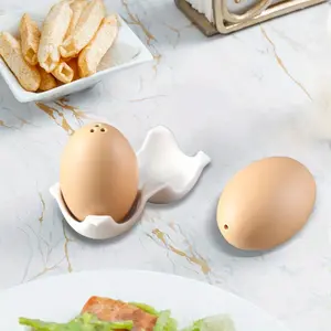 Salt and Pepper Shaker Set, Unique Kawaii Egg Shape Spice Containers, Kitchen Essentials, Home Decor, Perfect Gift for Weddings, Birthdays