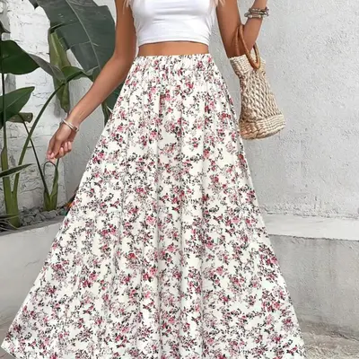 Pink Long Floral Skirt Not from Shein TikTok Shop
