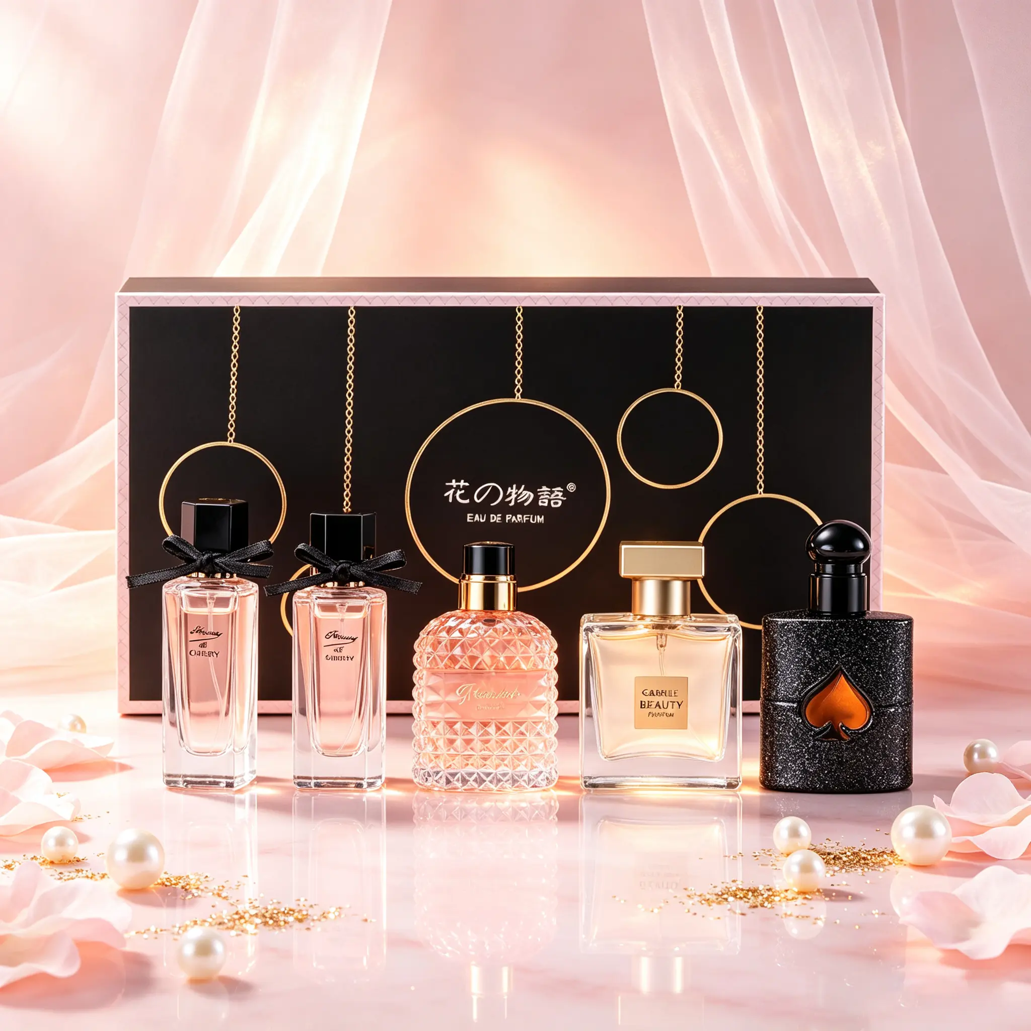 Women’s Elegant Eau de Toilette Perfume - 4 Distinct Fragrance Notes: Pink Stream, Floral, Scarlet Ocean, Black Trace - Suitable for Everyday Wear & Versatile Occasions, Elegant Perfume