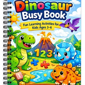 Dinosaur Busy Book Fun Learning Activities for Kids Ages 3-6 Engaging Playful Content to Enhance Early Education Skills