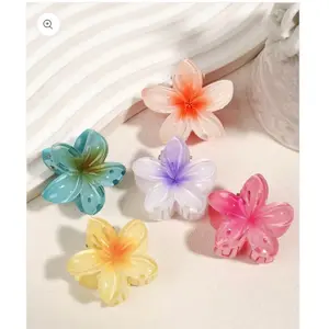 Cute Flower Design Hair Claws, Colorful Non-slip Hair Claws, Fashion Hair Accessories for Women & Girls, Minimalist Hair Claws Set Suitable for Thick Hair
