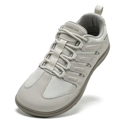 HOBIBEAR Unisex Sporty Running Shoes - Wide Toe Box, Wide Fit, Lightweight Minimalist Design, 0-Drop, Flexible Synthetic Upper, Anti-Slip Rubber Sole, Laces, for Natural Barefoot Movement, Outdoor Running, Walking