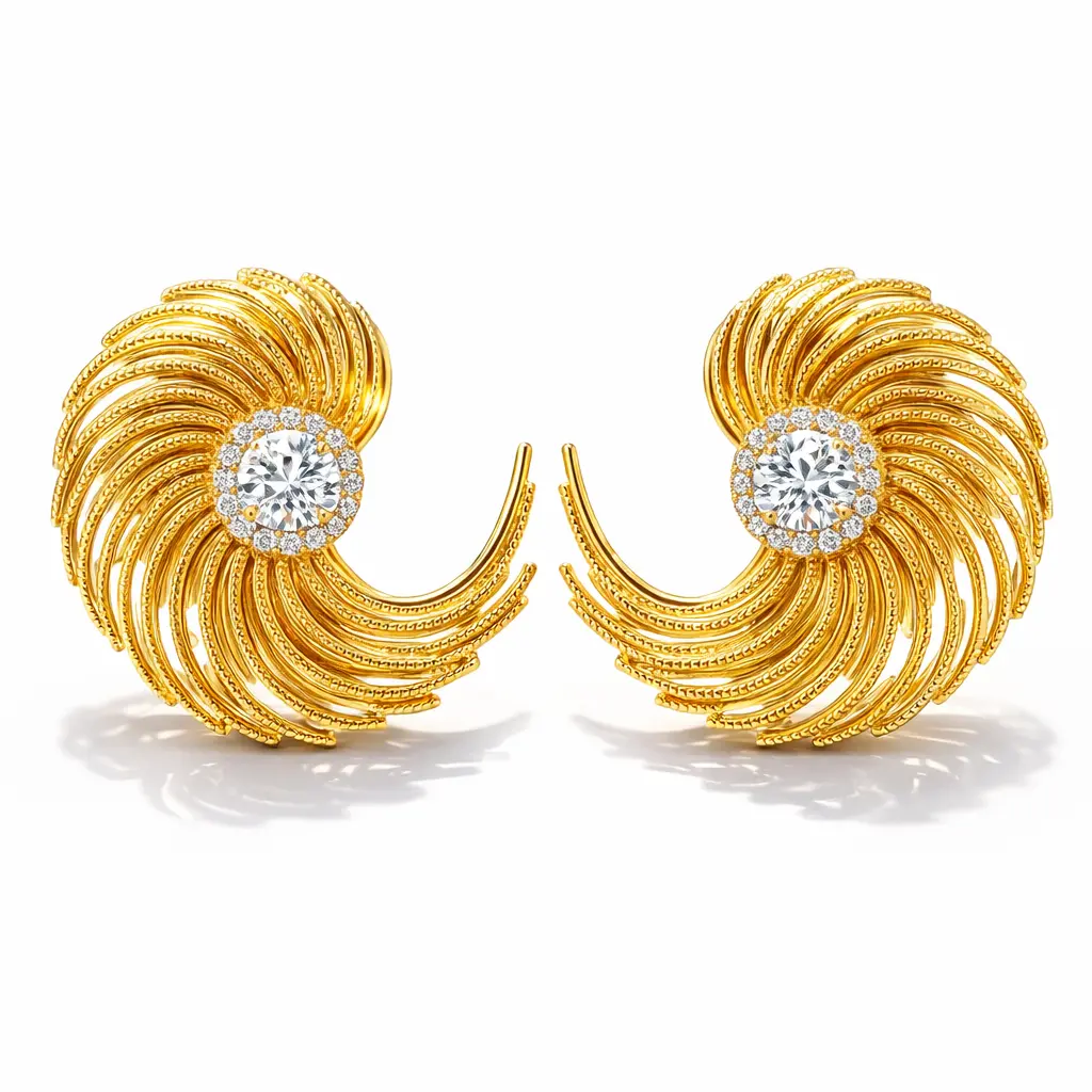 Vale & Veil — Paris | Astre Swirl Earrings | Sculptural Gold Statement Earrings