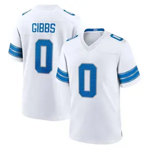 Detroit Gibbs 0 Blue/Black/White Football Player Game Jerseys, Sports Stitched T-shirts Top for Men Women Youth Boys Girls