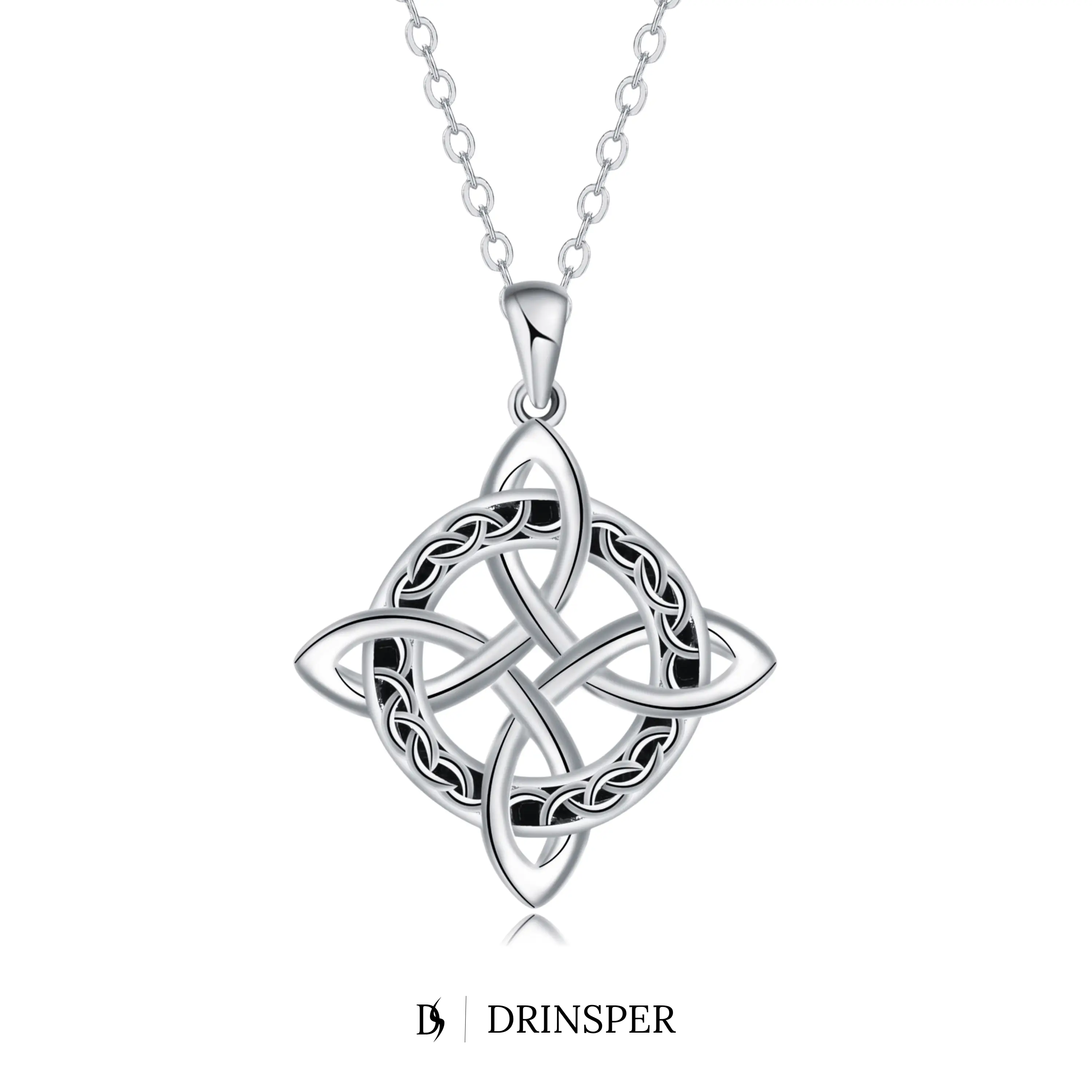 DRINSPER Hecate Celtic Knot Pendant Witchy Style Necklace for Women, Wiccan Pagan Amulet Jewelry for Daily Wear and Ritual, Vintage Celtic Knotwork Design Copper Fashion Necklace, Gothic Spiritual Statement Gift for Witchy Women and Girls
