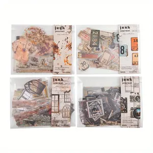 4 models, 1 model 90 pieces of retro hollow material paper Border, film, camera, wall tile, digital theme Light paper, PET, hard card three materials DIY handbook decoration scrapbook material pack.