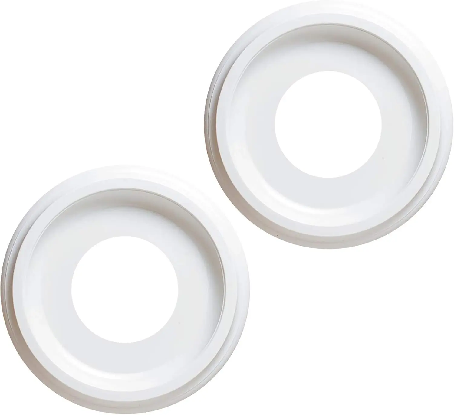 Ceiling Medallion for Ceiling Light, 9-3/4-Inch Smooth White Finish Molded Plastic Ceiling Medallion for Light Fixtures and Ceiling Fans (2 Pack)