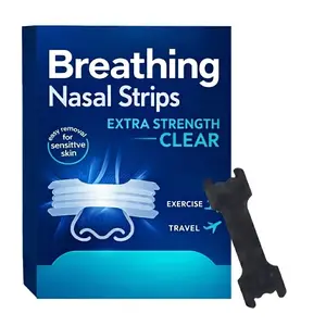 44pcs Extra Strength Nose Strips for Night Use, Comfortable Adhesive Strips for Daily Use, Breath Easy Nasal Strip Set, Nasal Breathing Patch