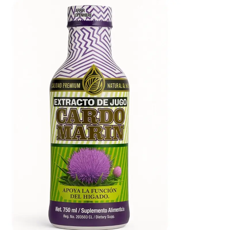 Cardo Marin Milk Thistle Extracto de Jugo 750ml Natural Beverage for Liver Function Support Dietary Supplement Drink Supports Immune System Improves Digestion