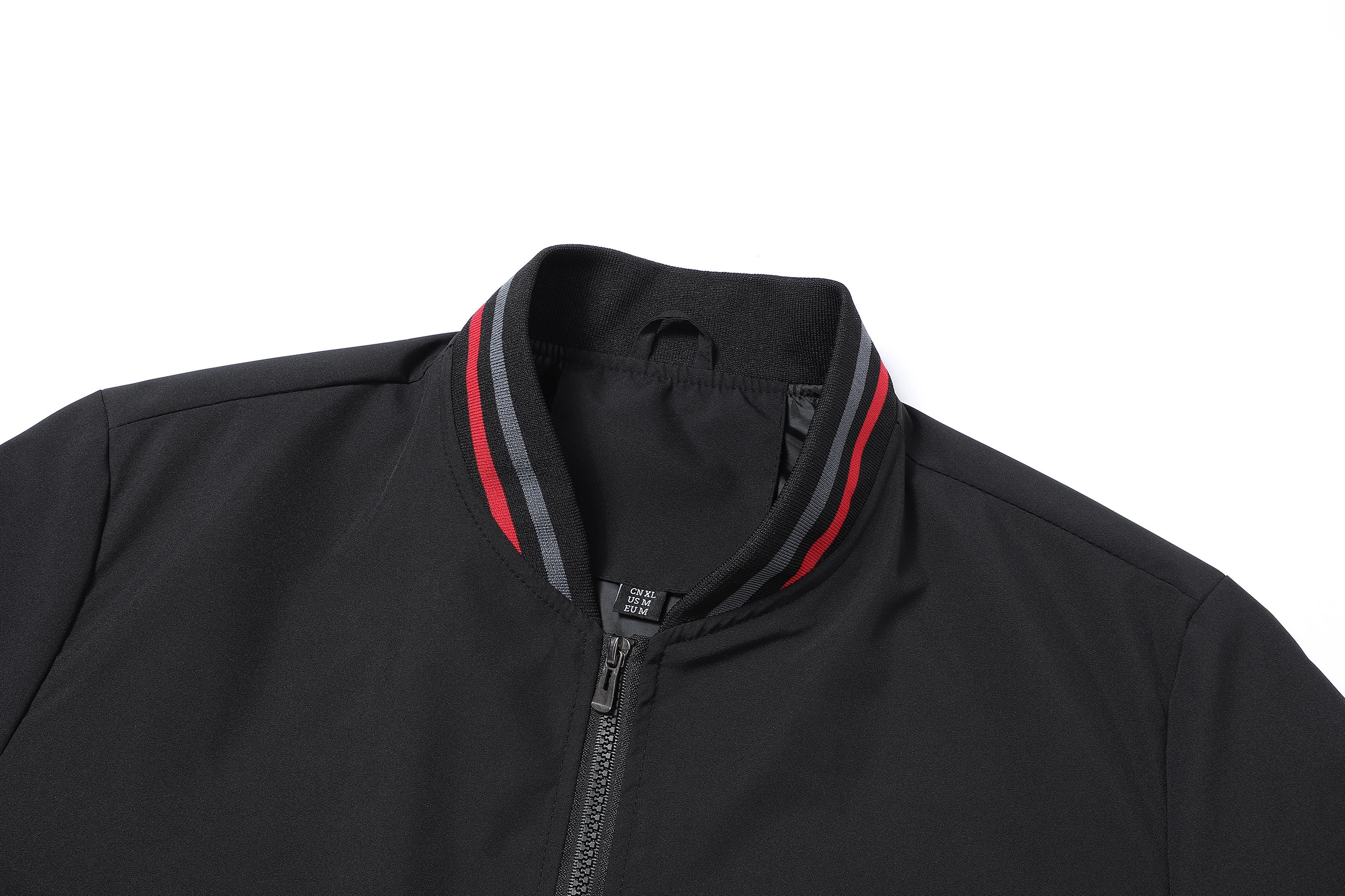 Men's Flying Bomber Jacket - Lightweight Colorblock Windproof Menswear with Ribbed Collared Neck, Smooth Zipper for Casual Commuting Vibe Outerwear, Hem, Retro, Woven, Stripe, Wind‑Tight Rib Trim