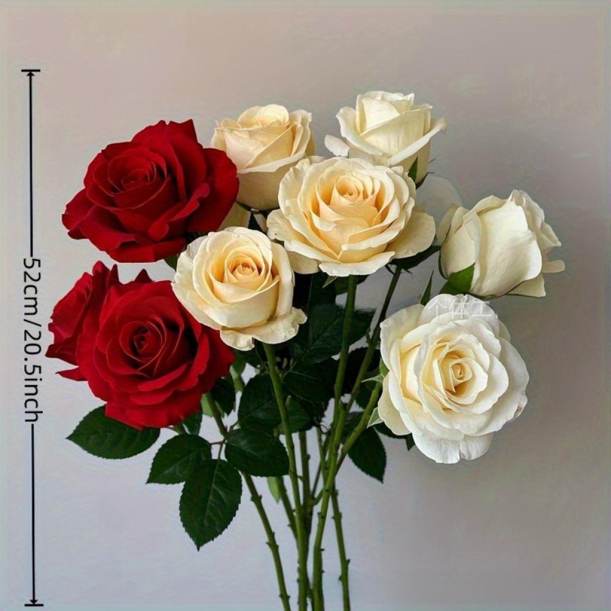 12Pcs Silk Fabric Artificial Rose Bouquet Set - 3D Full Realistic Fake Flowers, Luxury Versatile Home Decoration Ornaments, Floral Decor for Living Room Study, Ideal for Wedding Layout Photo Prop Gift